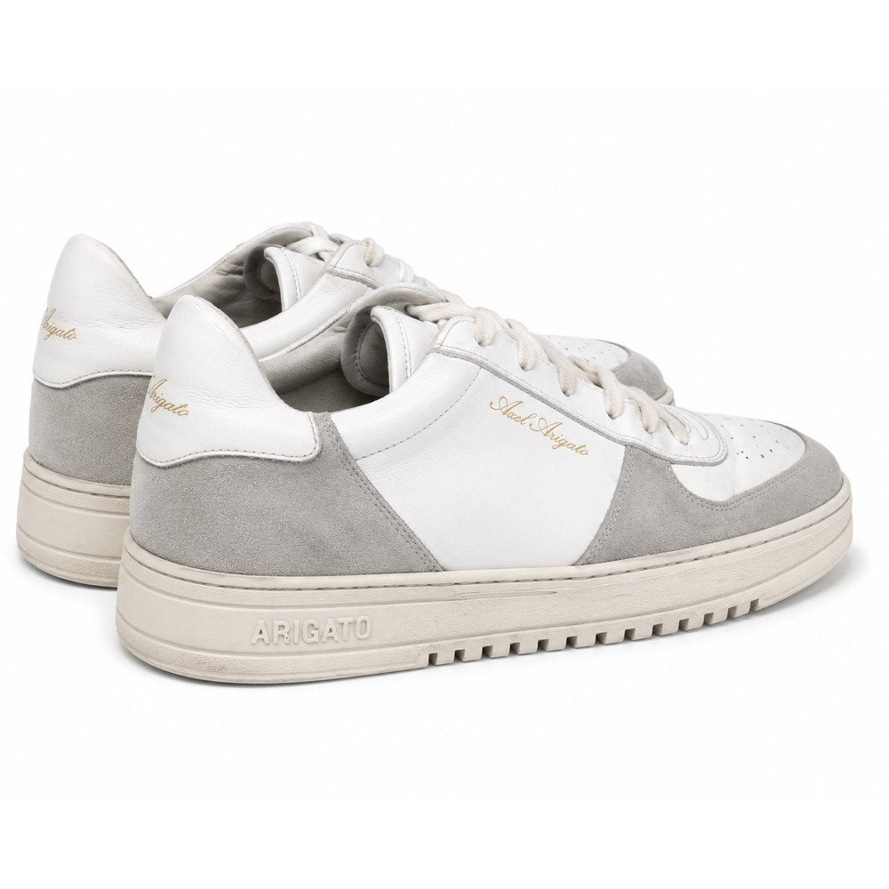 Axel Arigato Mens 10.5 White Leather Gray Suede Low Top Designer Sneakers